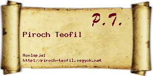 Piroch Teofil névjegykártya